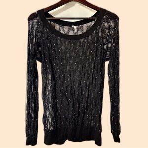 Black Shimmer Lace Women's Top ✨